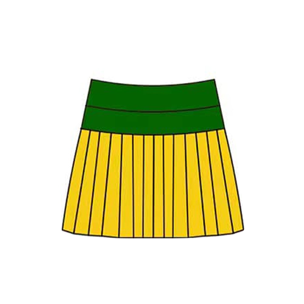 Baby Girls Mardigras Green Yellow Stripe Yoga Pleated Skirt Shorts Bottom Preorder