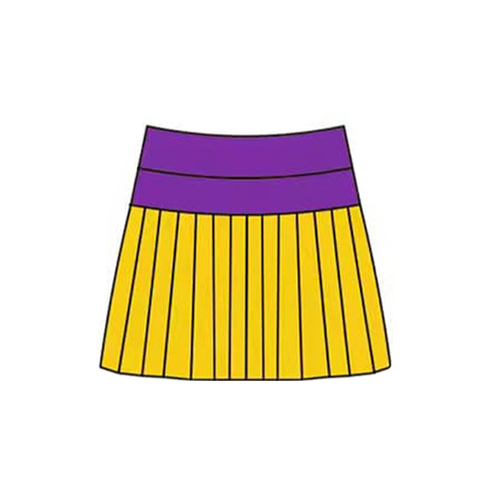 Baby Girls Mardigras Purple Yellow Stripe Yoga Pleated Skirt Shorts Bottom Preorder