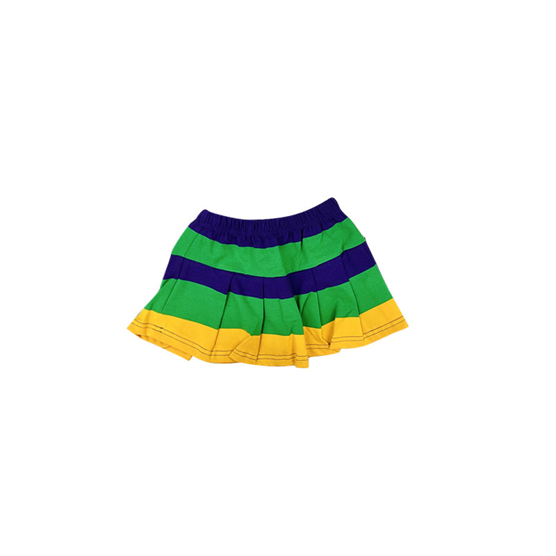 Baby Girls Mardigras Purple Green Yellow Stripe Yoga Skirt Shorts Bottom Preorder