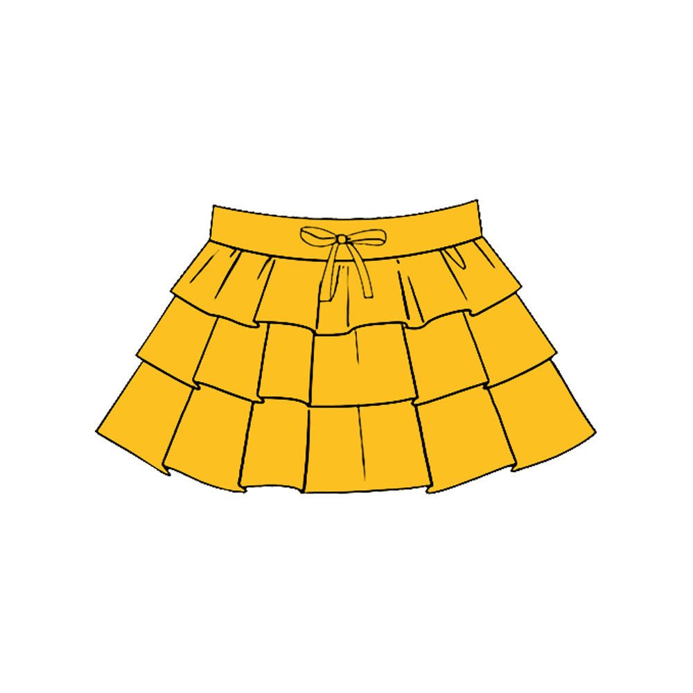 Baby Girls Gold Ruffle Yoga Skirt Shorts Bottom Preorder