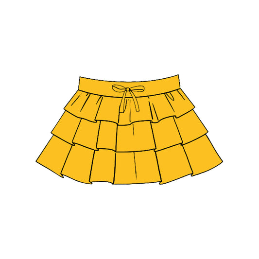 Baby Girls Gold Ruffle Yoga Skirt Shorts Bottom Preorder