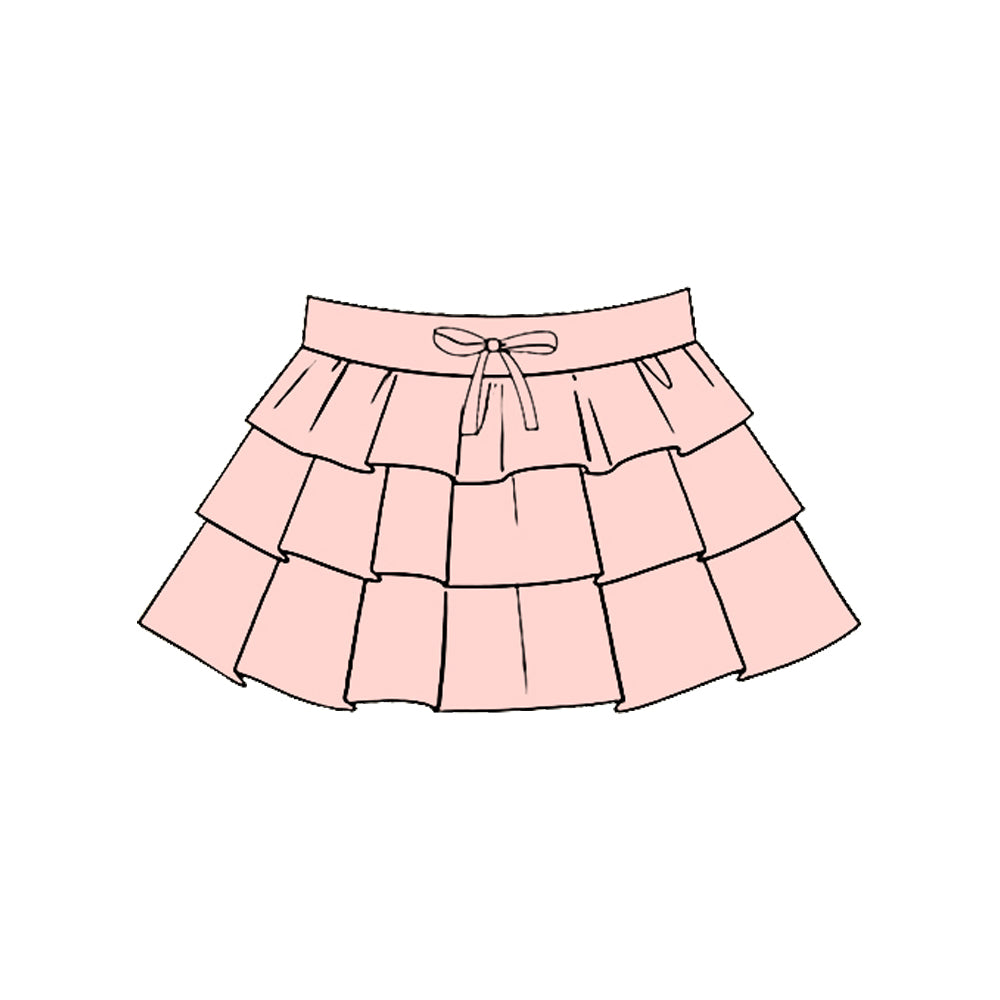 Baby Girls Light Pink Ruffle Yoga Skirt Shorts Bottom Preorder