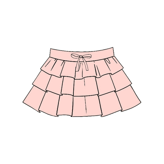 Baby Girls Light Pink Ruffle Yoga Skirt Shorts Bottom Preorder