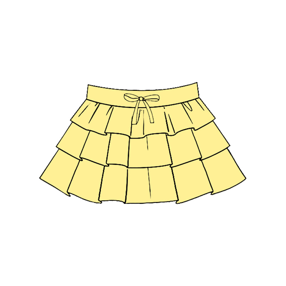 Baby Girls Yellow Ruffle Yoga Skirt Shorts Bottom Preorder