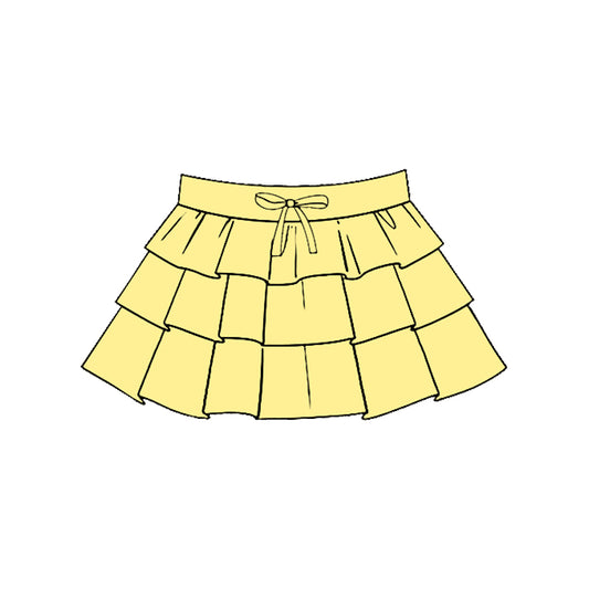Baby Girls Yellow Ruffle Yoga Skirt Shorts Bottom Preorder