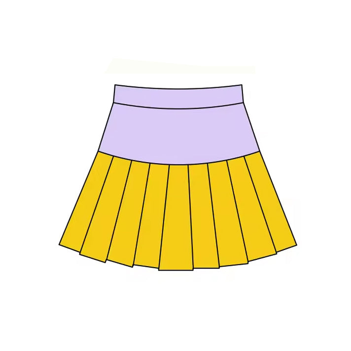 Baby Girls Mardigras Lavender Gold Yoga Pleated Skirt Shorts Bottom Preorder
