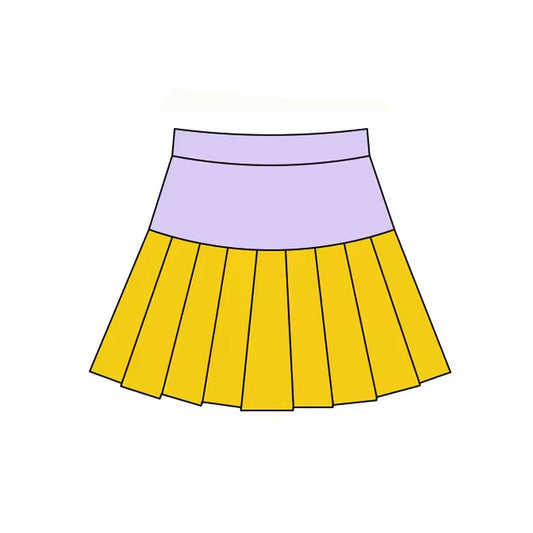 Baby Girls Mardigras Lavender Gold Yoga Pleated Skirt Shorts Bottom Preorder