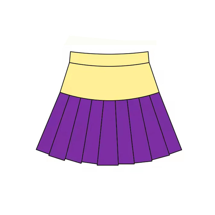 Baby Girls Mardigras Purple Yellow Yoga Pleated Skirt Shorts Bottom Preorder