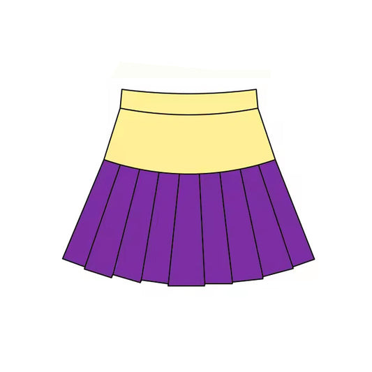 Baby Girls Mardigras Purple Yellow Yoga Pleated Skirt Shorts Bottom Preorder