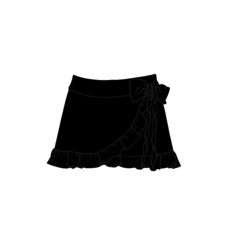 Baby Girls Black Yoga Ruffle Skirt Shorts Bottoms Preorder