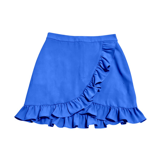 Baby Girls Hot Blue Yoga Active Ruffle Skirt Shorts Bottom Preorder