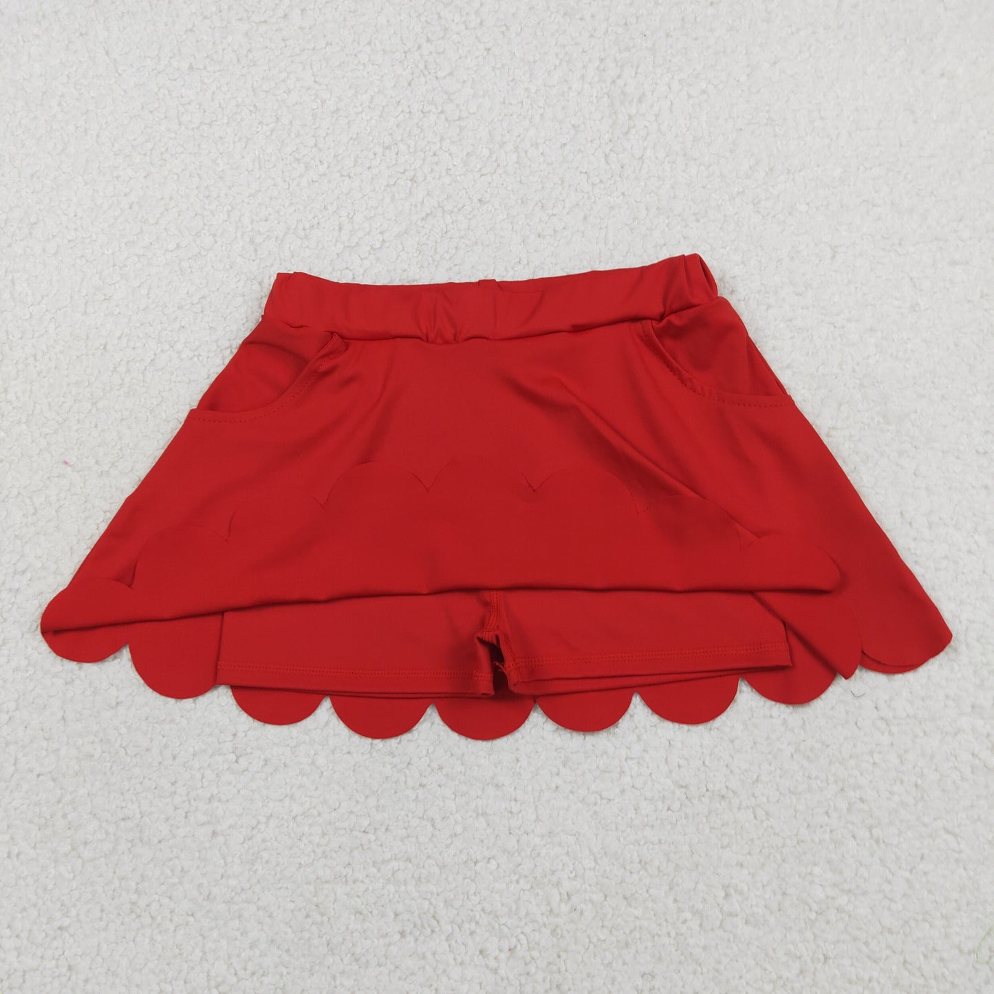 Sibling Baby Girls Yoga Active Pockets Shorts Scallop Skirt Shorts Bottom