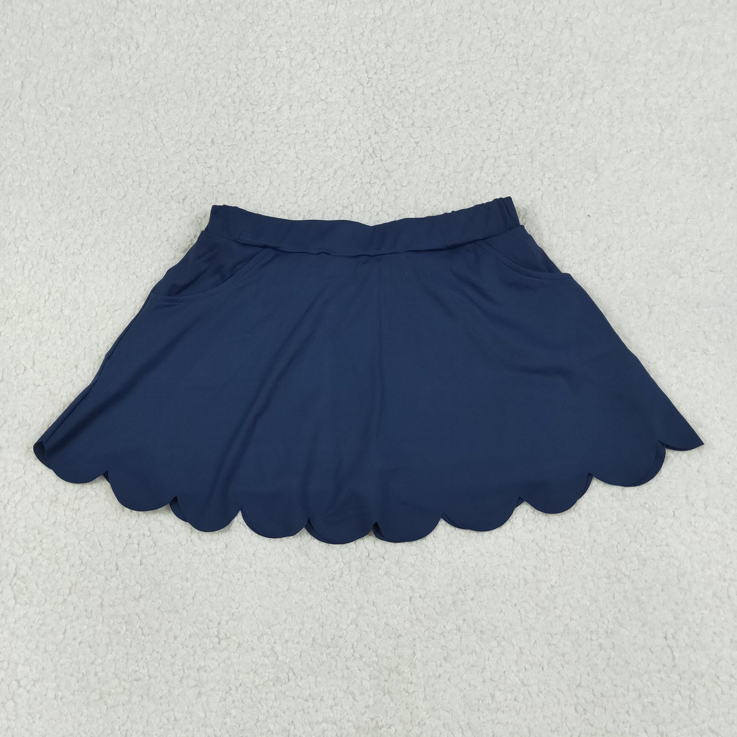 Baby Girls Navy Pockets Yoga Active Scallop Skirt Shorts Bottom