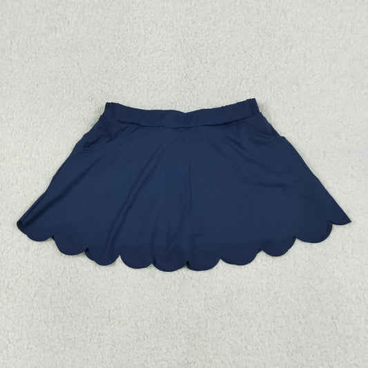Baby Girls Navy Pockets Yoga Active Scallop Skirt Shorts Bottom