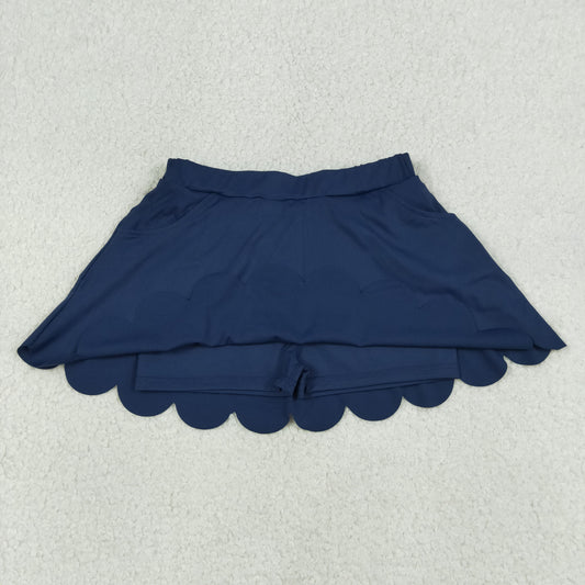 Baby Girls Navy Pockets Yoga Active Scallop Skirt Shorts Bottom