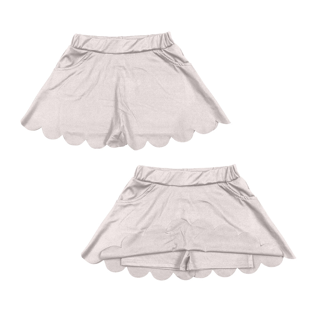Baby Girls Light Pink Pockets Yoga Active Scallop Skirt Shorts Bottom Preorder