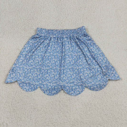 Sibling Baby Girls Colorful Flowers Scallop Skirt Shorts Bottom