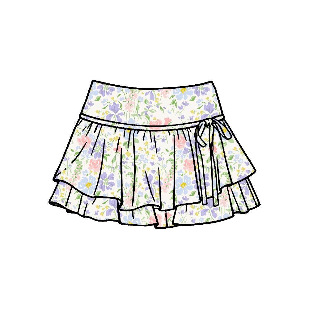 Baby Girls Colorful Flowers Yoga Active Skirt Shorts Bottom Preorder