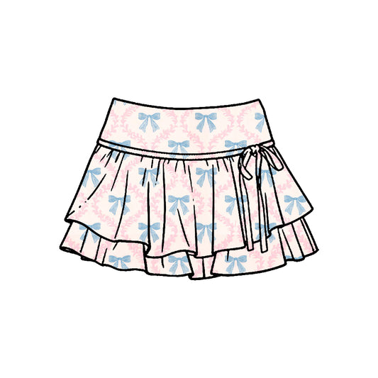 Baby Girls Flowers Bows Checked Yoga Active Skirt Shorts Bottom Preorder