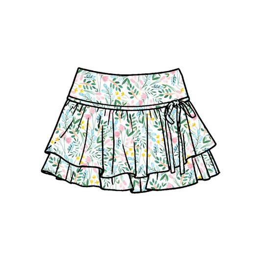 Baby Girls Colorful Flowers Yoga Active Skirt Shorts Bottom Preorder