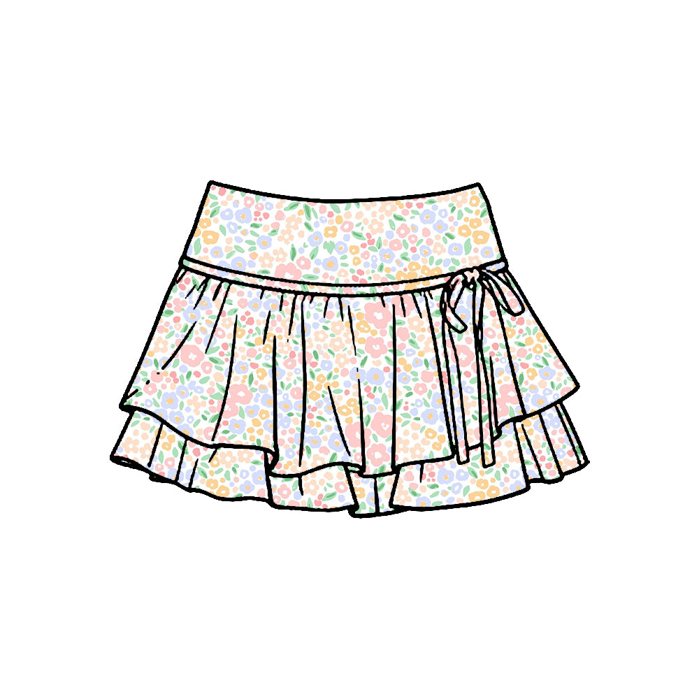 Baby Girls Colorful Flowers Yoga Active Skirt Shorts Bottom Preorder