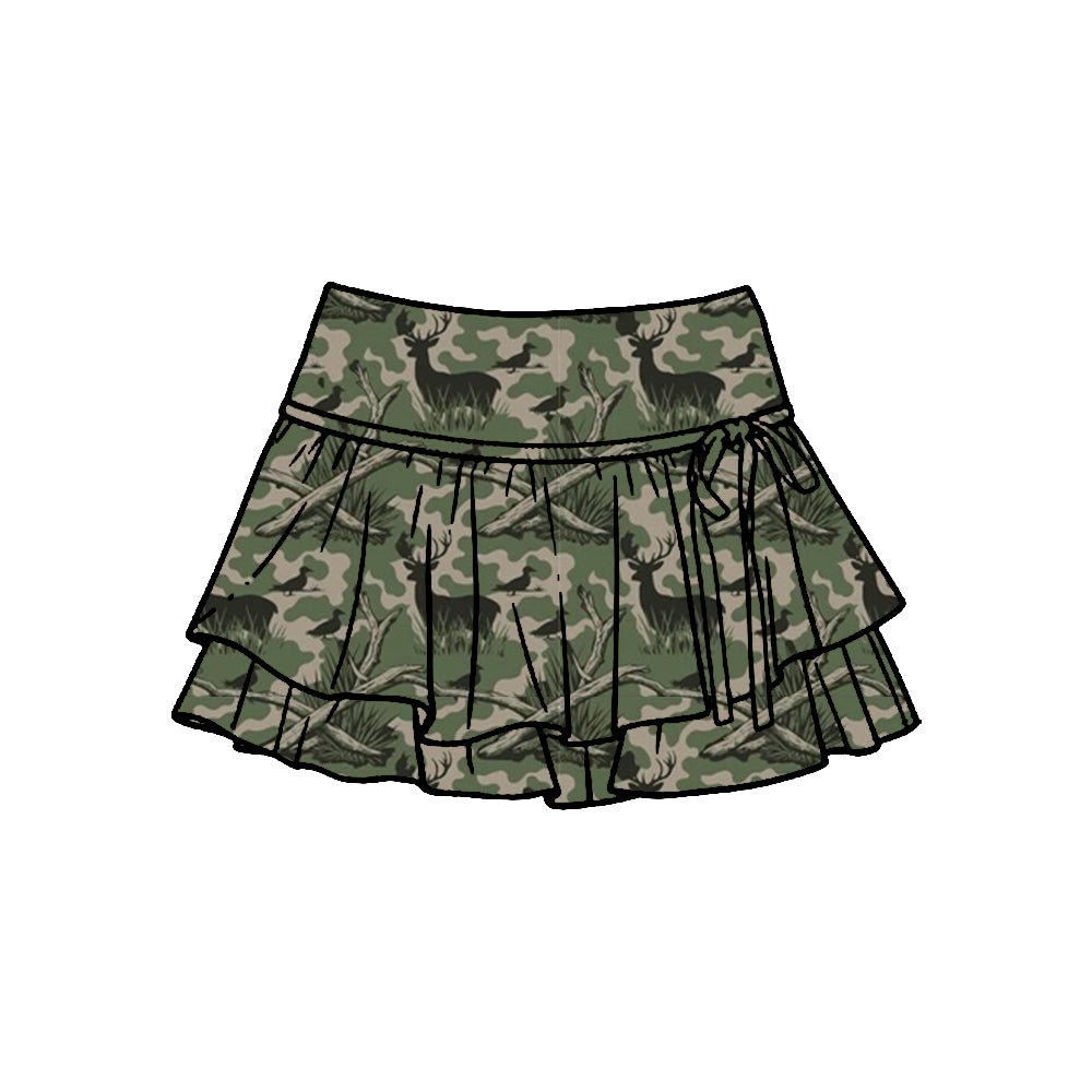 Baby Girls Southern Hunting Deer Camo Yoga Active Skirt Shorts Bottom Preorder