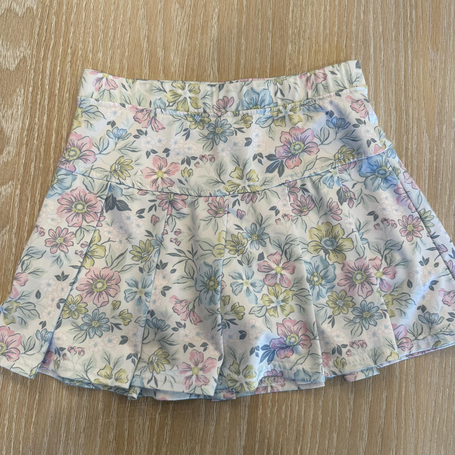 Baby Girls Colorful Flowers Yoga Active Pleated Skirt Shorts Bottom Preorder