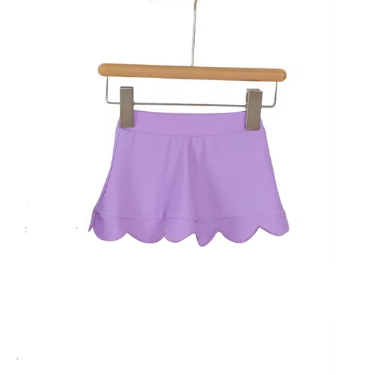 Baby Girls Purple Scallop Yoga Active Skirt Shorts Bottom Preorder