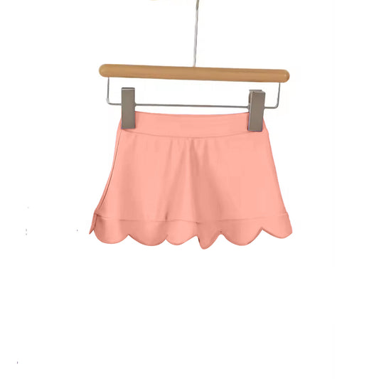 Baby Girls Peach Scallop Yoga Active Skirt Shorts Bottom Preorder