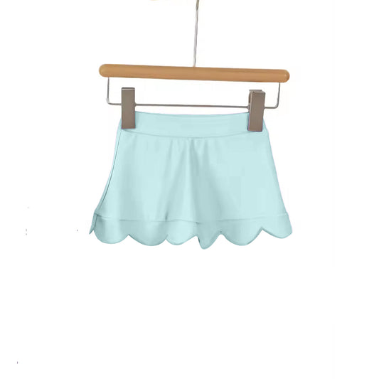 Baby Girls Blue Scallop Yoga Active Skirt Shorts Bottom Preorder