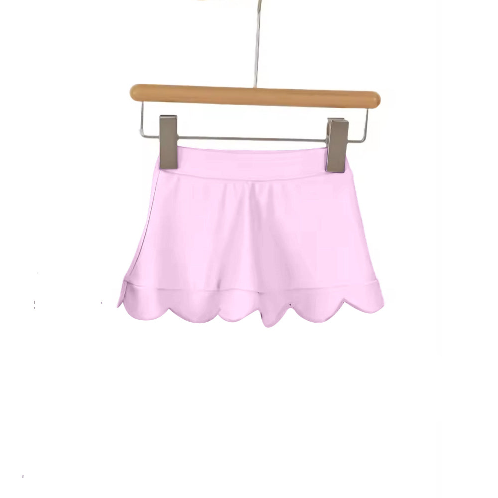 Baby Girls Pink Scallop Yoga Active Skirt Shorts Bottom Preorder