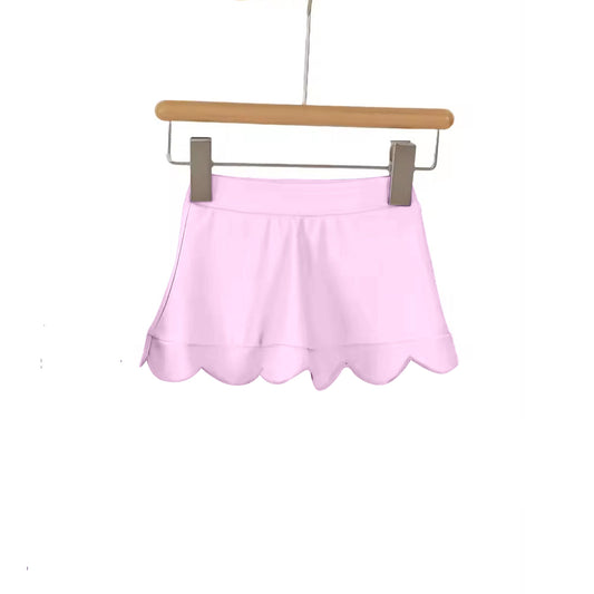 Baby Girls Pink Scallop Yoga Active Skirt Shorts Bottom Preorder