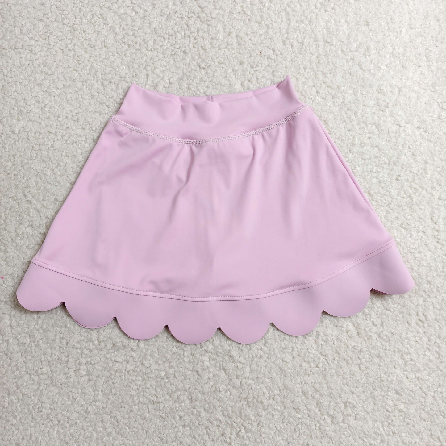 Baby Girls Light Pink Scallop Yoga Active Skirt Shorts Bottom