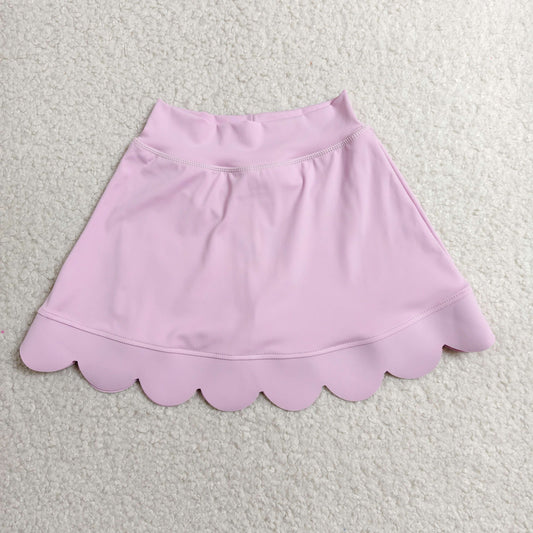 Baby Girls Light Pink Scallop Yoga Active Skirt Shorts Bottom