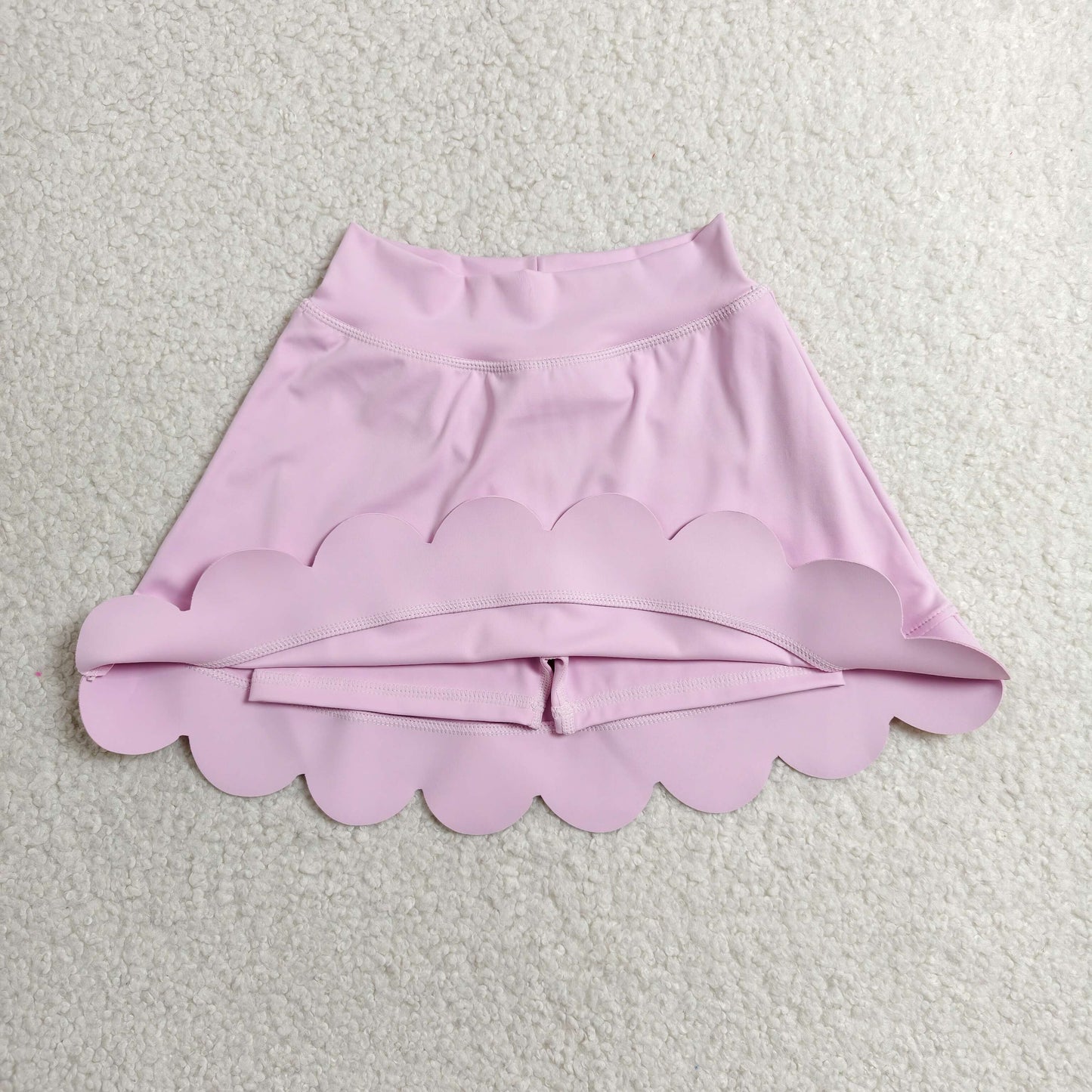 Baby Girls Light Pink Scallop Yoga Active Skirt Shorts Bottom