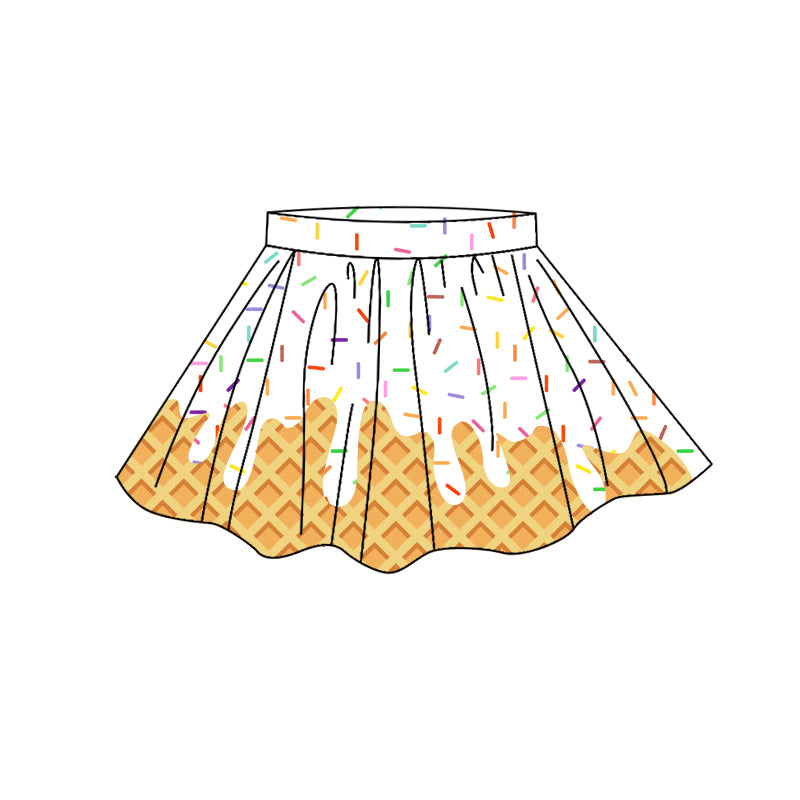 Baby Girls Colorful Sprinkles Drip Yoga Active Skirt Shorts Bottom Preorder