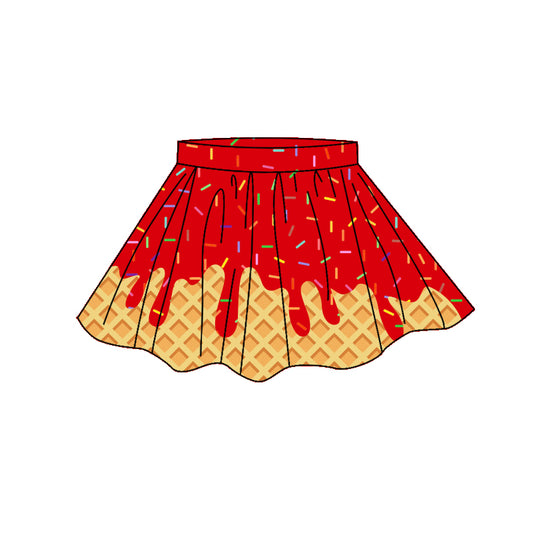 Baby Girls Red Sprinkles Drip Yoga Active Skirt Shorts Bottom Preorder