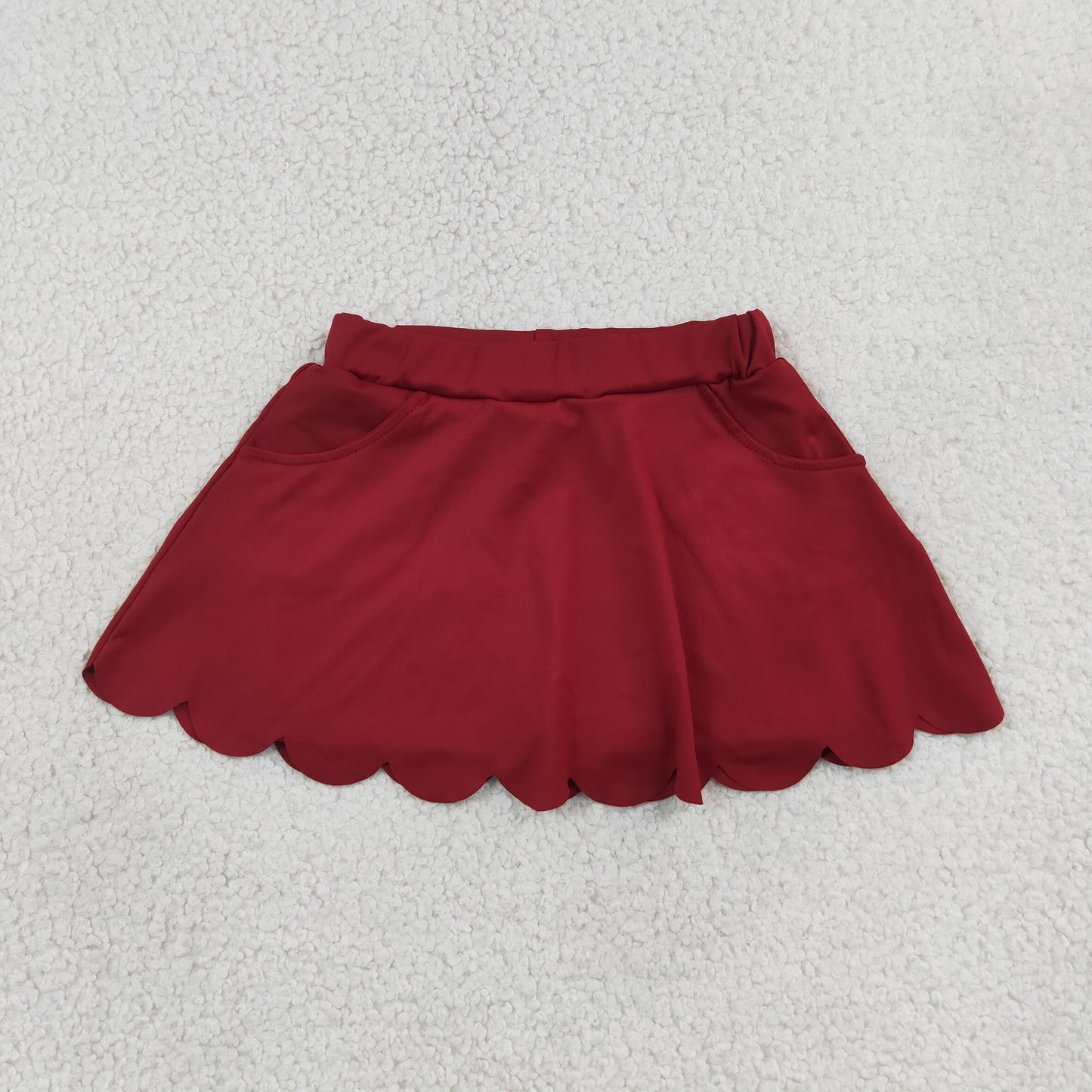 Sibling Baby Girls Yoga Active Pockets Shorts Scallop Skirt Shorts Bottom