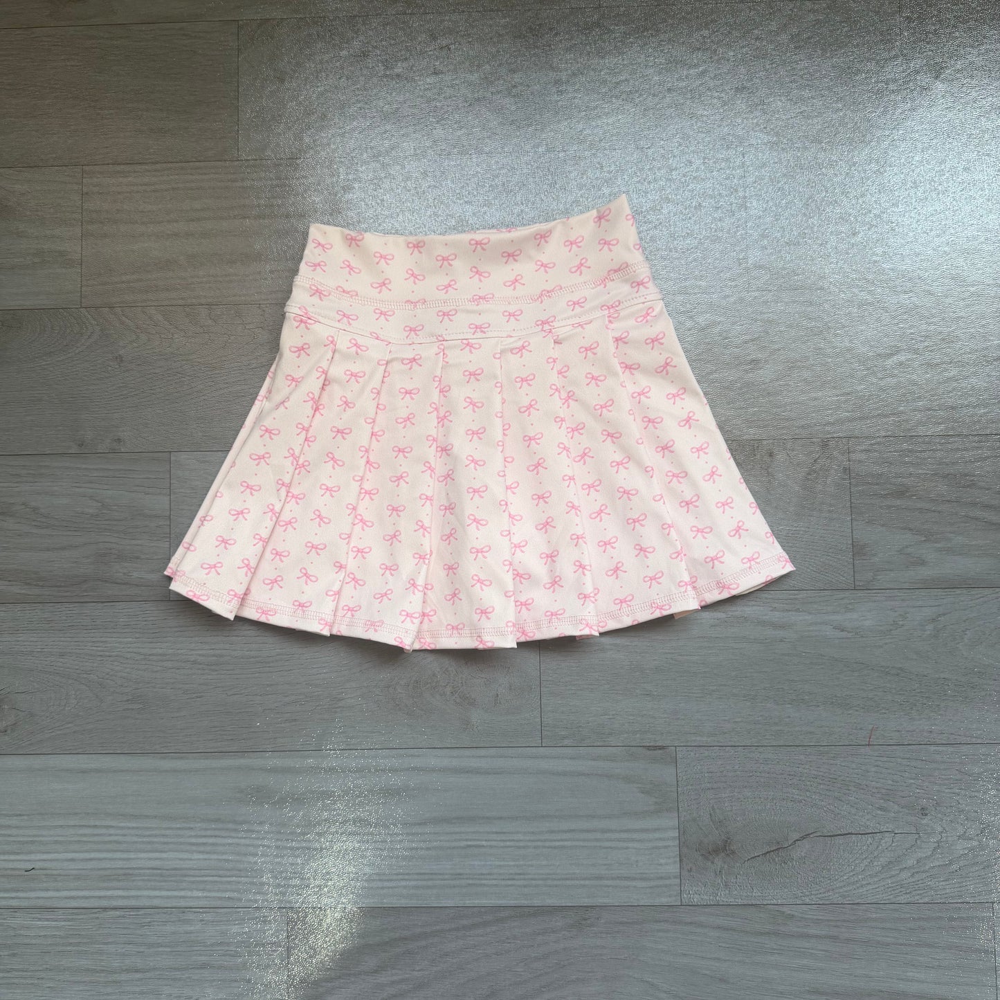 Baby Girls Pink Bows Polka Dots Yoga Active Pleated Skirt Shorts Bottom Preorder