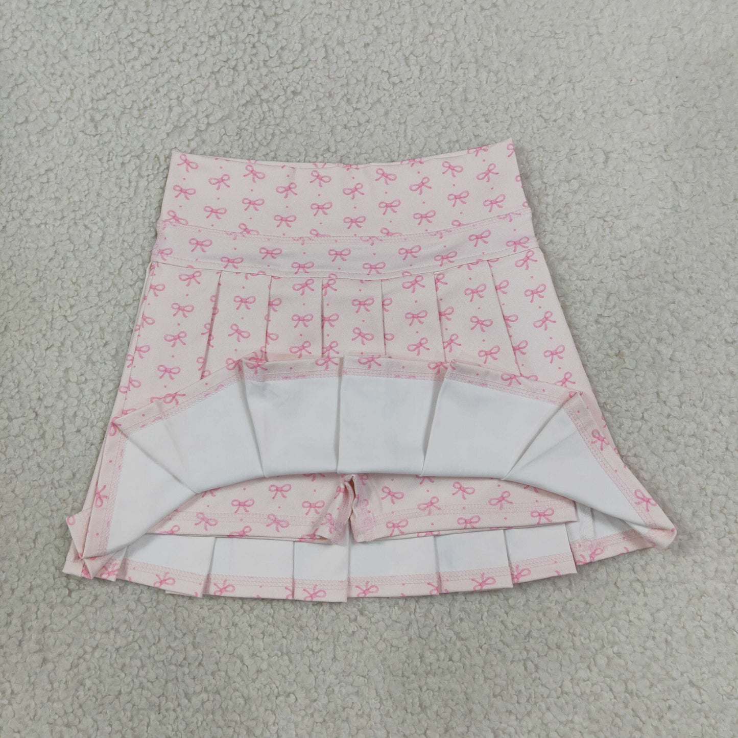 Baby Girls Pink Bows Polka Dots Yoga Active Pleated Skirt Shorts Bottom