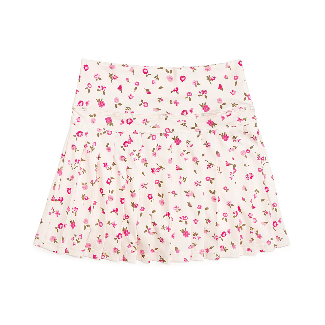 Baby Girls Pink Flowers Yoga Active Pleated Skirt Shorts Bottom Preorder