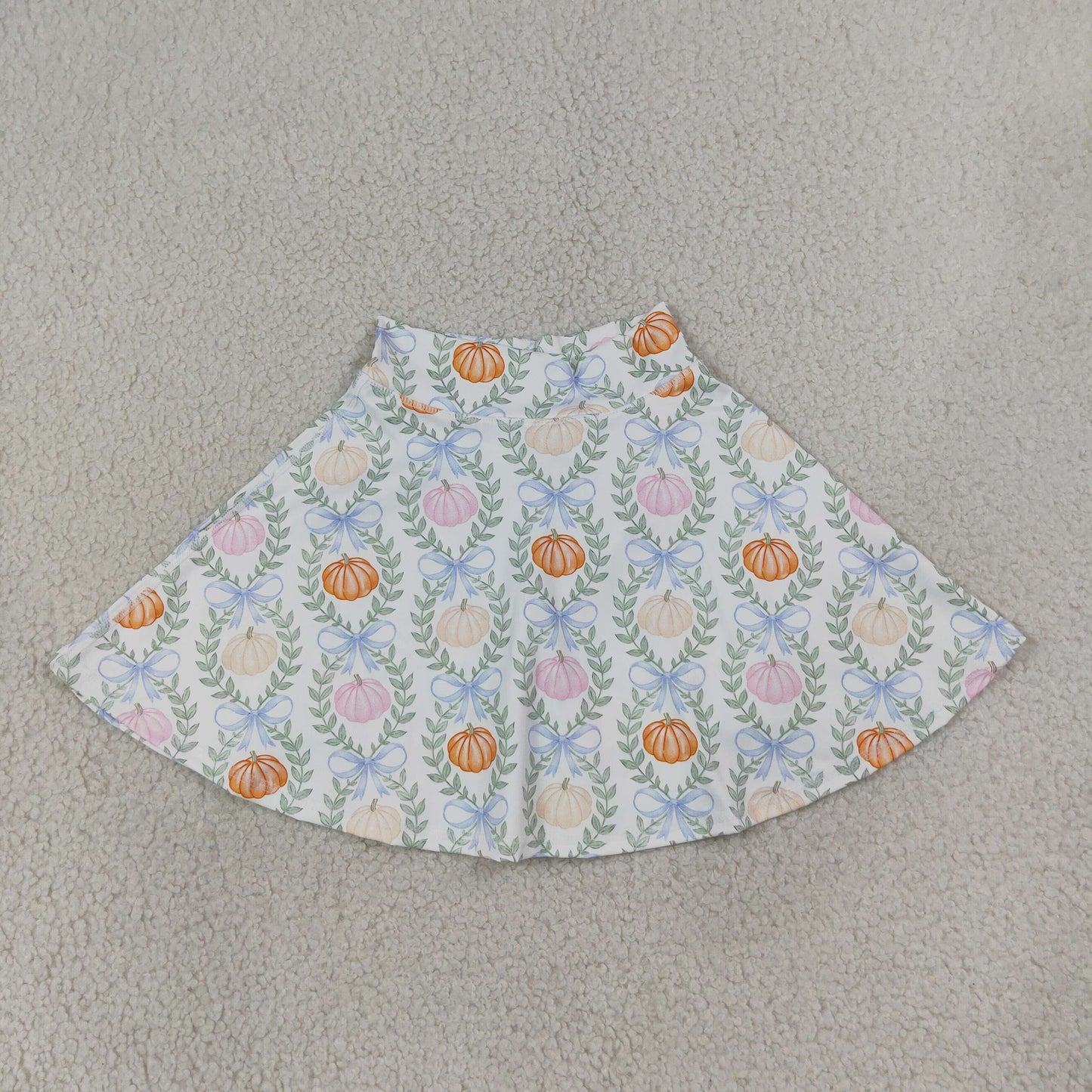 Baby Girls Colorful Pumpkins Bows Checked Fall Yoga Active Skirt Shorts Bottom