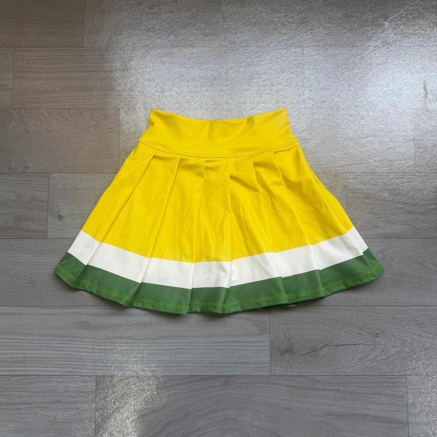 Baby Girls Yellow Green Stripe Yoga Active Pleated Skirt Short Bottoms Preorder