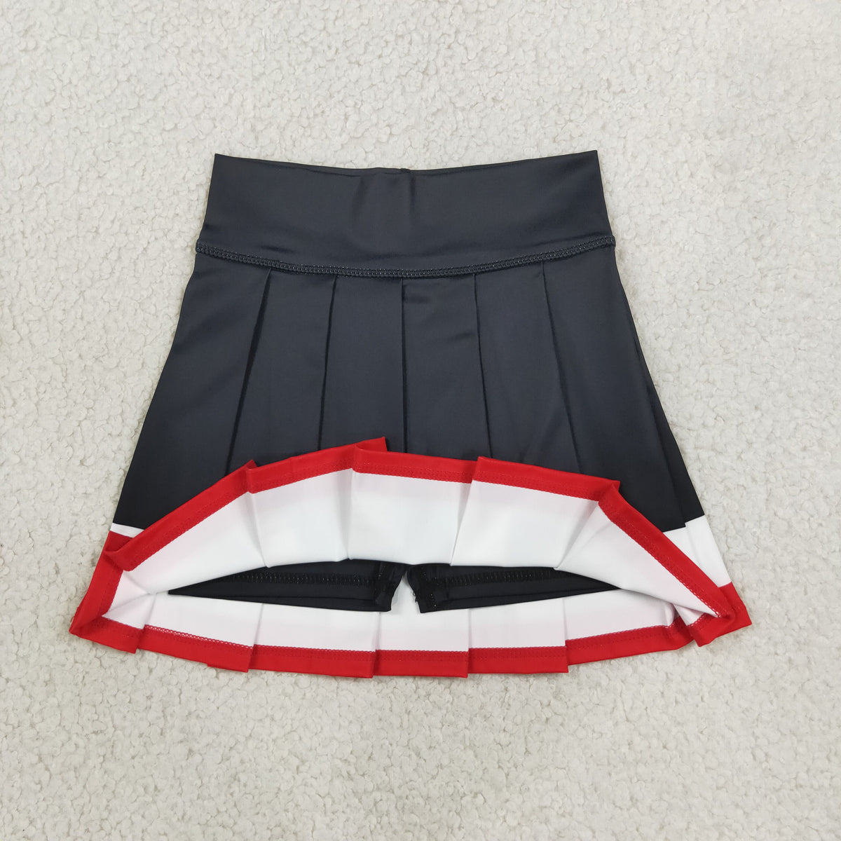 Baby Girls Black Red Stripe Yoga Active Pleated Skirt Short Bottoms