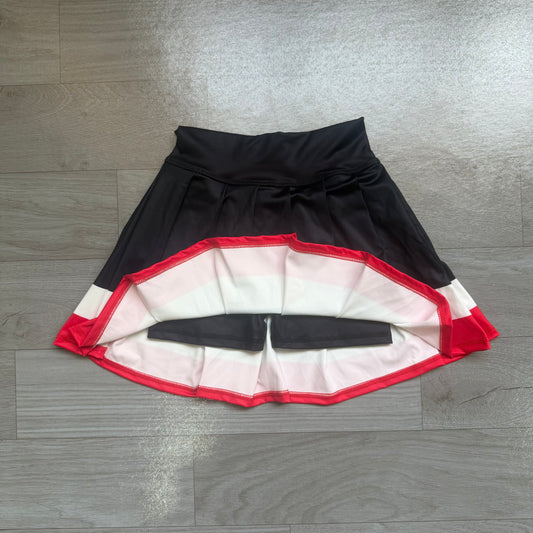 Baby Girls Black Red Stripe Yoga Active Pleated Skirt Short Bottoms Preorder