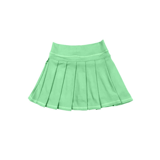 Preorder moq 5 Baby Girls Light Green Yoga Active Pleated Shirt Shorts Bottom