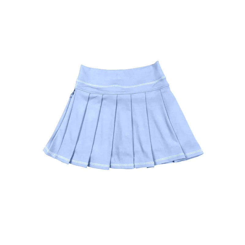 Preorder moq 5 Baby Girls Light Blue Yoga Active Pleated Shirt Shorts Bottom