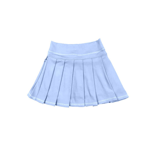 Preorder moq 5 Baby Girls Light Blue Yoga Active Pleated Shirt Shorts Bottom
