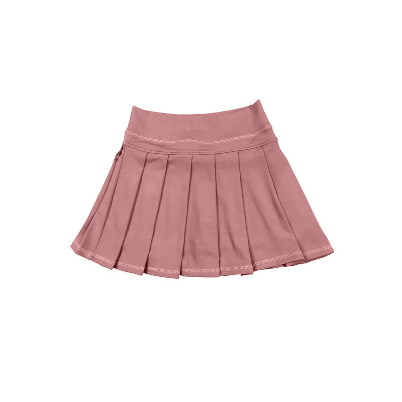 Preorder moq 5 Baby Girls Dusty pink Yoga Active Pleated Shirt Shorts Bottom