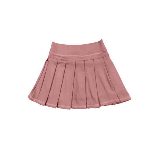 Preorder moq 5 Baby Girls Dusty pink Yoga Active Pleated Shirt Shorts Bottom